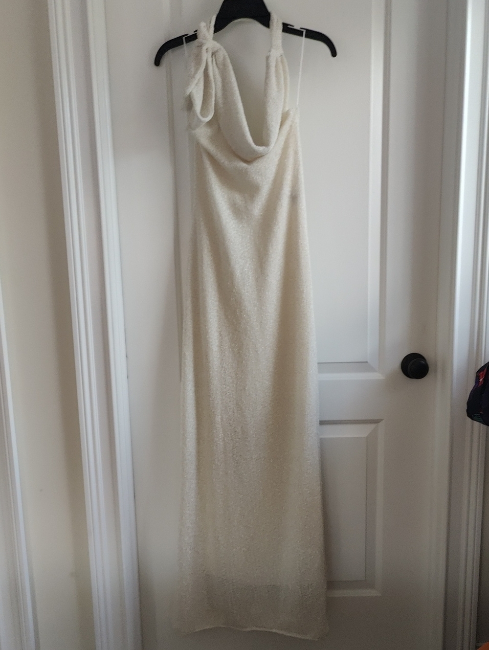 Zara Cream and gold Sleeveless Cowl Neck Elegant Dress NWT